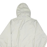 K-WAY Mens White Nylon Windbreaker XS Jacket Zip Hooded Plain Lightweight