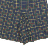 WOODS & IRONS Womens Shorts Blue Tartan XS W26 Classic Cotton Blend
