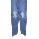 LEVI'S Womens Slim Blue Denim Light W26 L26 Skinny Ripped Ankle Jeans Zip