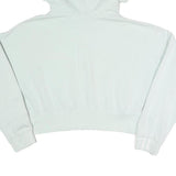 ADIDAS Womens White Cropped Hoodie L Casual Cotton Blend Pullover