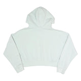 ADIDAS Womens White Cropped Hoodie L Casual Cotton Blend Pullover