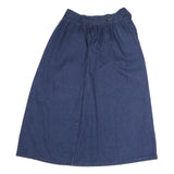 CALVIN KLEIN Womens Blue Denim A-Line Midi Cotton Blend Skirt UK 6 Casual