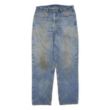 CARHARTT Mens Jeans Blue & Light Cotton Blend Regular Straight Denim Light W36