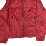 CALVIN KLEIN Mens Red Nylon Jacket S Plain Zip Lightweight