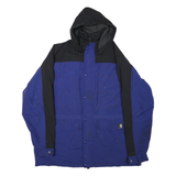 CARHARTT Mens Blue & Black Outdoor Hooded Jacket XL Polyester Blend Colourblock