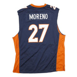 NFL Mens Blue & Orange Broncos Sleeveless Jersey 2XL Polyester Sports Fan Gear