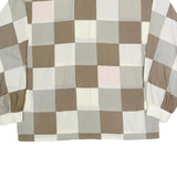 CREATION HAMMERLE Womens Beige & Grey Checked Long Sleeve Shirt L Stylish