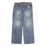 V&B JEANS Mens Blue Regular Cotton Denim W36 L28 Casual Zip Closure