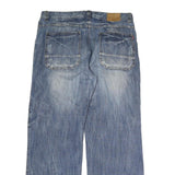 V&B JEANS Mens Blue Regular Cotton Denim W36 L28 Casual Zip Closure