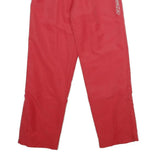 REEBOK Mens Joggers Red S W24 L29 Relaxed Straight Sports Logo Drawstring Waist