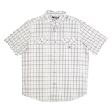 CARHARTT Mens White & Red Check Short Sleeve Shirt L Casual Workwear