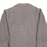 Womens Grey & Pink Plain Double Breasted Jacket L Woven Button Closure