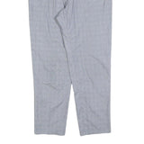 GARDEUR Womens Light Grey Regular Fit Straight Trousers W34 L30 Checked Pattern