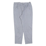 GARDEUR Womens Light Grey Regular Fit Straight Trousers W34 L30 Checked Pattern