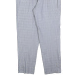 GARDEUR Womens Light Grey Regular Fit Straight Trousers W34 L30 Checked Pattern