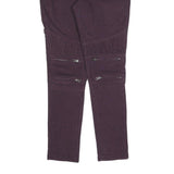 LEVI'S Womens Cotton Blend Slim Purple Zip Trousers W30 L32 Stylish Pocket Zips