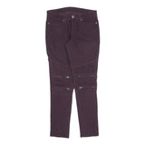 LEVI'S Womens Cotton Blend Slim Purple Zip Trousers W30 L32 Stylish Pocket Zips
