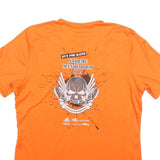 ADIDAS Mens Orange & White Graphic T-Shirt L Short Sleeve V-Neck Sports