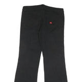 DICKIES Womens Black Regular Fit Straight Leg Trousers W34 L31 Cotton Blend Zip