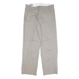 NIKE Mens Regular Fit Beige Cotton Blend Trousers W36 L32 Casual Zip Closure