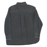 TEDDY'S Mens Black Cotton Blend Shirt L Casual Button-Up Long Sleeve Chest