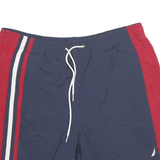 NAUTICA Mens Shorts Navy Blue Red Casual M W34 Polyester Blend Swimwear