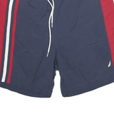 NAUTICA Mens Shorts Navy Blue Red Casual M W34 Polyester Blend Swimwear