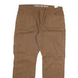 DICKIES Mens Cotton Blend Brown Regular Straight Trousers W40 L32 Workwear