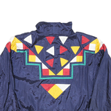 WESTBOUND Womens Blue Nylon Geometric Pattern Jacket M Zip Closure Retro Style