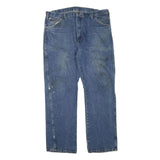 DICKIES Mens Blue Regular Fit Straight Denim Jeans W40 L32 Workwear Durable Zip