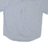 CHAPS Mens Blue & White Check Shirt L Short Sleeve Cotton Blend Casual