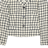 ANTTAYLOR Womens Black & White Check Wool Blazer Jacket UK 4 Button Closure