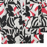 Womens Black White & Red Abstract Pattern Jacket M Polyester Blend Relaxed Fit