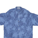 CAMPIA Mens Blue Rayon Hawaiian Shirt XL Tropical Print Short Sleeve Relaxed