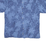 CAMPIA Mens Blue Rayon Hawaiian Shirt XL Tropical Print Short Sleeve Relaxed