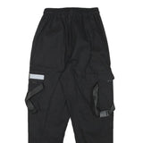 INFAS Womens Black Relaxed Cargo Trousers XXS Cotton Blend Reflective Patch