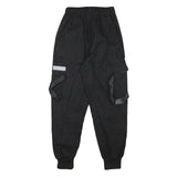 INFAS Womens Black Relaxed Cargo Trousers XXS Cotton Blend Reflective Patch