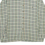 BLUE MAN COMPANY Mens Green & Cream Check Shirt L Cotton Casual Long Sleeve