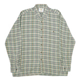 BLUE MAN COMPANY Mens Green & Cream Check Shirt L Cotton Casual Long Sleeve
