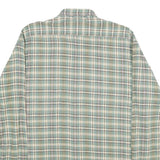 BLUE MAN COMPANY Mens Green & Cream Check Shirt L Cotton Casual Long Sleeve