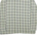 BLUE MAN COMPANY Mens Green & Cream Check Shirt L Cotton Casual Long Sleeve