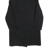 MICHAEL KORS Womens Black Wool Blend Button Jacket M Faux Fur Collar Classic