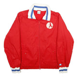 NIKE Mens Red White Blue Track Jacket M Polyester Zip Collar Casual Sportswear