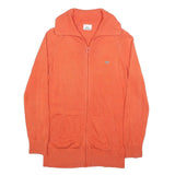 LACOSTE Mens Orange Pullover Plain Crew Neck Basic Knit S Zip Jumper Cotton