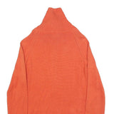 LACOSTE Mens Orange Pullover Plain Crew Neck Basic Knit S Zip Jumper Cotton