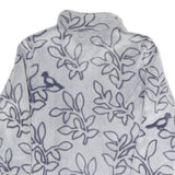 JULIENNA COLLECTION Womens Grey & Navy Print Zip Jacket L Polyester Blend Soft