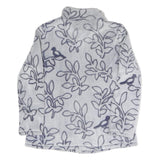 JULIENNA COLLECTION Womens Grey & Navy Print Zip Jacket L Polyester Blend Soft
