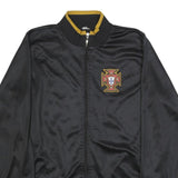 Mens Black Portugal Outdoor Synthetic Woven Zip Jacket XL Plain Casual