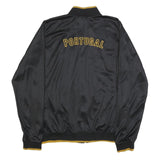 Mens Black Portugal Outdoor Synthetic Woven Zip Jacket XL Plain Casual