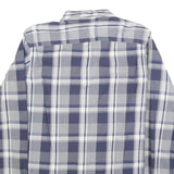 TOMMY HILFIGER Mens Blue Grey Check Shirt S Button Down Cotton Blend Long Sleeve
